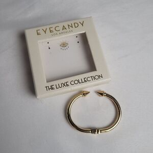 Eye Candy Los Angeles Gold Tone Spike Cuff Bracelet Size 6.25 Open Box